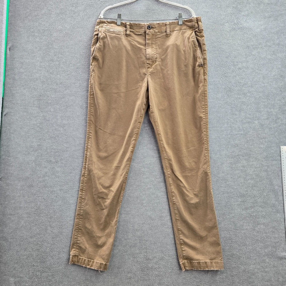 American Eagle Men Pants 36X32 Khaki Twill Flex Cotton Recycled Cotton Elastane
